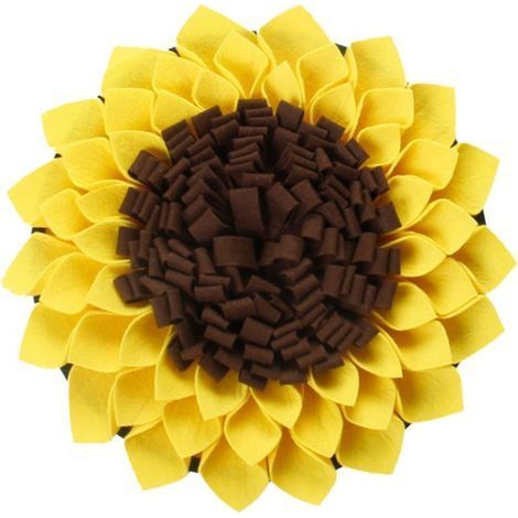 Tapis de fouille Longziming - Tapis d'entraînement - Jouet interactif pour chien - 1 pièce - 38 x 38 cm - Motif tournesol - Feutre - Lavable - Pour chiens et chats - Favorise une alimentation lente, l (1/5)