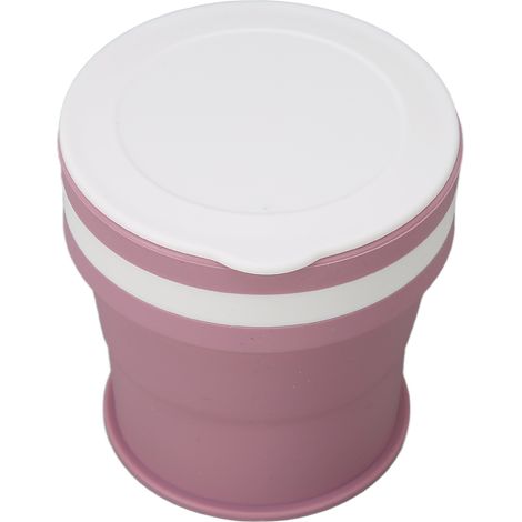 Tasse à café pliable en silicone violet 350 ml, mini, compacte et pratique, idéale pour les voyages en famille. (1/5)