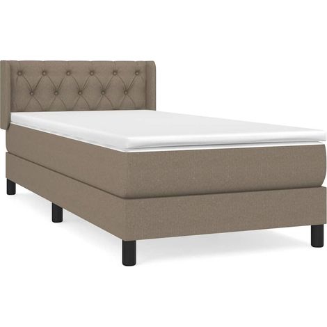 Maison Exclusive - Cama box spring con colchón tela gris taupe 80 (1/5)