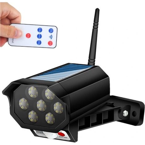 LED-Solar-Gartenlampe mit Attrappe und Fernbedienung