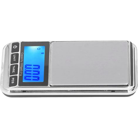 Balance de poche numérique de haute précision, portable, sûre et fiable, mini balance de poche pour bijoux avec écran LCD, idéale pour les bijouteries et la maison (300 g / 0,01 g). (1/5)