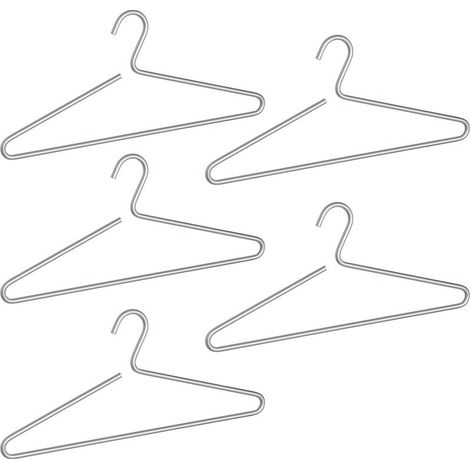 Lot de 5 Cintres Aluminium LUX 42cm WENKO, Cintre Design moderne et Robuste, Idéal Vêtements, Portemanteaux, Placard, 42x19x0,8cm, Aluminium Argenté