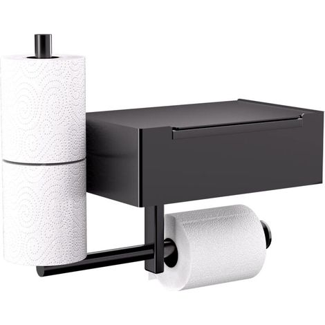 Porta carta igienica due in uno con dispenser di salviette umidificate, autoadesivo, non necessita di foratura, per bagno e cucina, pratico contenitore - Crezuo