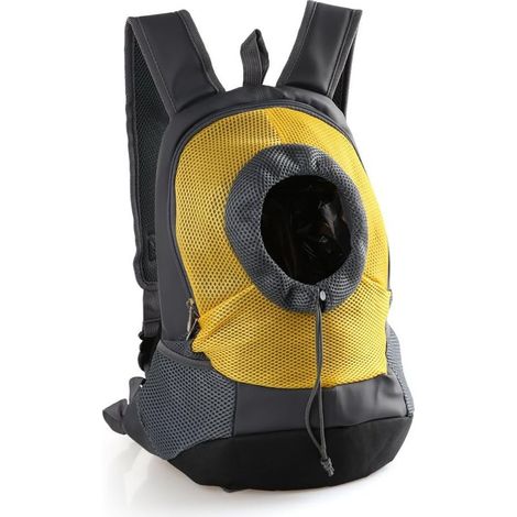 Sac à Dos Respirant Confortable pour Animaux de Compagnie pour Faire du vélo, Faire de la randonnée, Voyager, Faire du Shopping (L Size, Yellow)-Fei Yu (1/4)