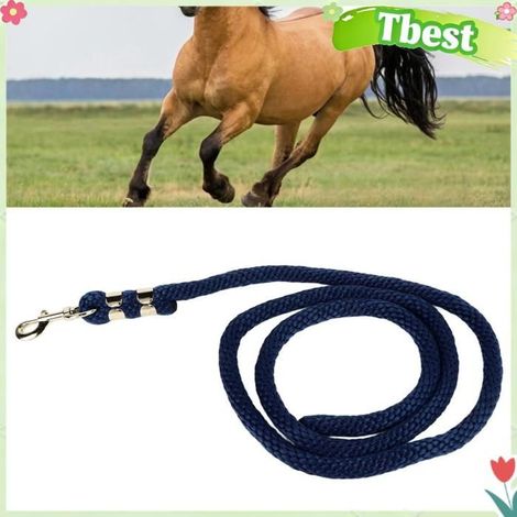 Tbest Ligne de fente de cheval Ligne de fente pour chevaux avec bouton-pression, corde d'entraînement animalerie selle Bleu marine (1/5)