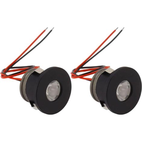 de 2 spots LED encastrables de 1 W et 80 lm en aluminium