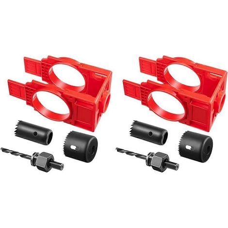 Kit d'installation de serrure de porte (2 pièces), kit de perçage pour portes en bois, scie cloche pour serrure de porte, kit d'installation de poignée de porte (1/5)