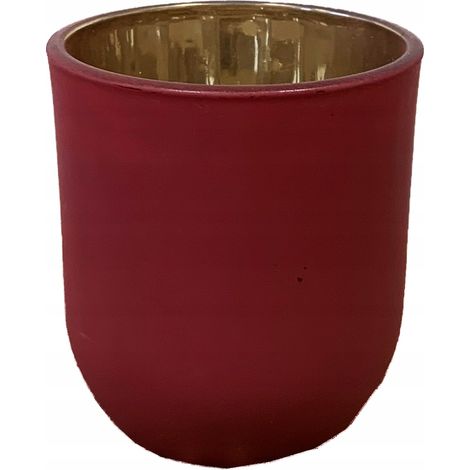 Eleganter Teelichthalter aus Glas, rot, 10 x 7,5