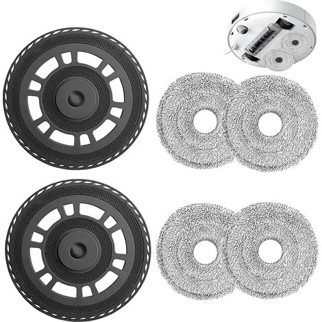 4 Pièces Chiffons Lingettes avec 2 Supports de Rechange Kit pour Dreame L10s Ultra Gen2/ L10s Pro Ultra Heat/ L20 Ultra/ X30 Ultra/ X40 Ultra/ X40 Master/ L40 Ultra Robot, pour Dreame Accessoires (1/5)