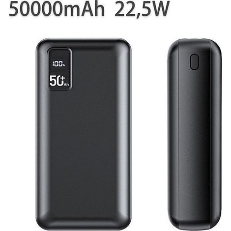 Power Bank 50000mAh , Batterie Externe 3 Sorties 2 Entrées, Charge Rapide USB-C, Câble USB Offert, Coque Haute Capacité pour Téléphone