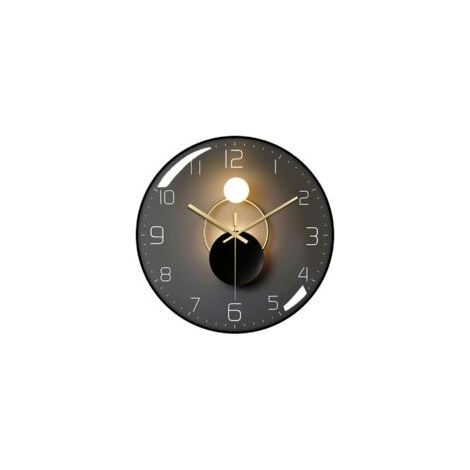 Horloge murale silencieuse 30 cm – Verre transparent avec lunette PVC – Son inférieur à 15 décibels – Chiffres arabes blancs faciles à lire (1/5)