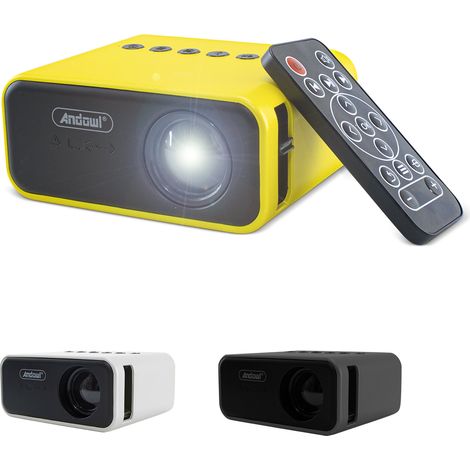 Mini projecteur LED Ultra HD 1080P pour smartphone avec télécommande  Couleur: Jaune