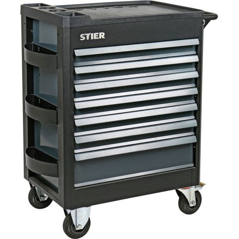Chariot d'atelier STIER Premium vide avec couvercle en plastique