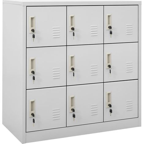 Maison Exclusive - Armarios taquilla 2 uds de acero gris claro 90
