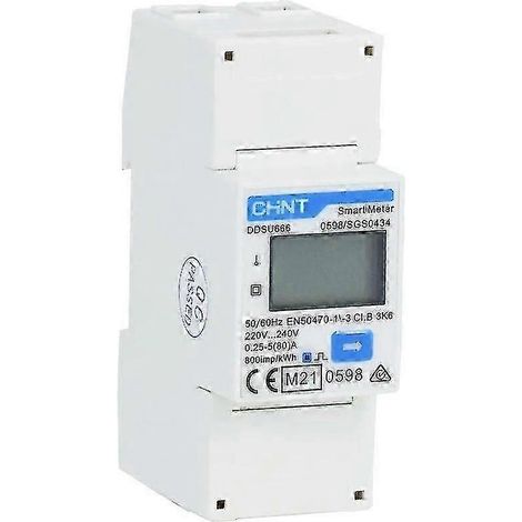 Chint G DDSU666 220/230V 5(80)A RS485 2P MID Compteur d'énergie monophasé numérique conforme MID: oui 1 pc(s) JKW (1/2)