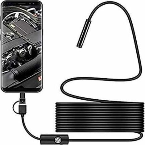 Caméra d'inspection de serpent USB, endoscope USB C étanche 2.0 MP IP67, caméra de type C avec 8 lumières LED réglables pour Android, PC