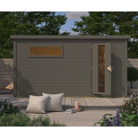 Sauna Extérieur 5 Places Hytti 6 Bois Epicéa 38mm Anthracite - KARIBU