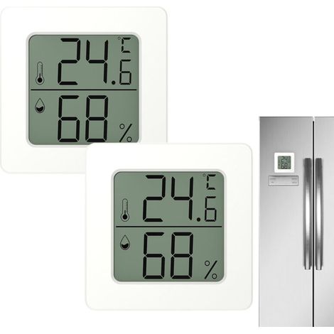 Lot de 2 Hygromètres Numériques avec Thermomètre Précis – Affichage Température et Humidité pour Maison, Bureau et Terrarium (1/5)