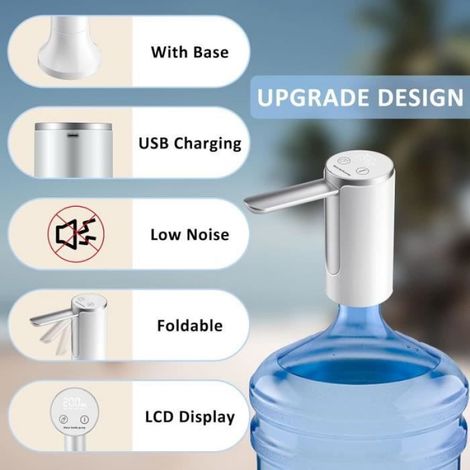 Distributeur d'eau électrique avec socle et écran tactile - 6L - Blanc (1/4)