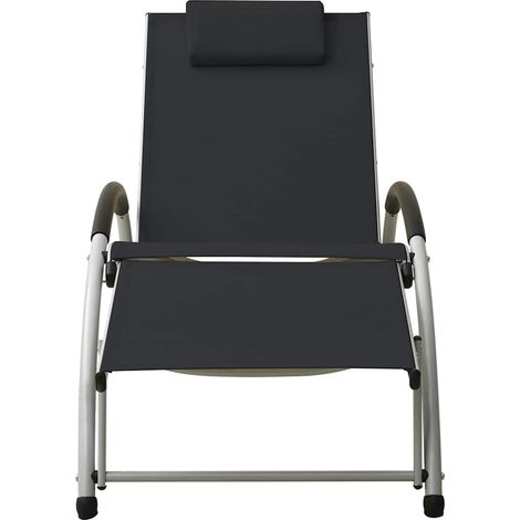 Maison Exclusive - Sonnenliege mit Kissen Textilene Schwarz (1/5)