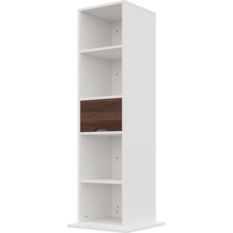 Mueble giratorio con espejo de cuerpo entero 45 x 45 x 168 cm MDF blanco MODENUIT (1/5)