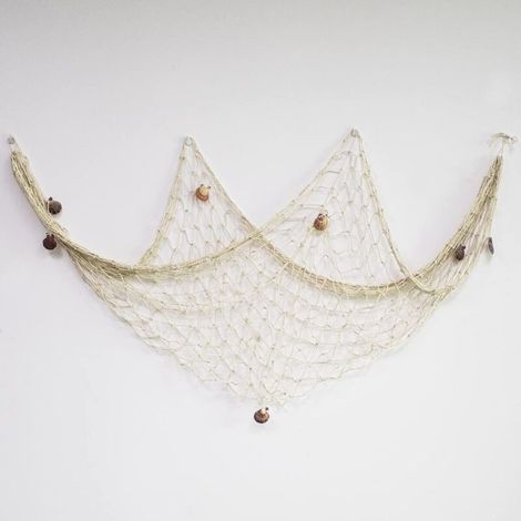 Filet de pêche décoratif, style plage et bord de mer, décoration murale avec coquillages, décoration de porte de style méditerranéen, autocollants de style nautique (1/5)