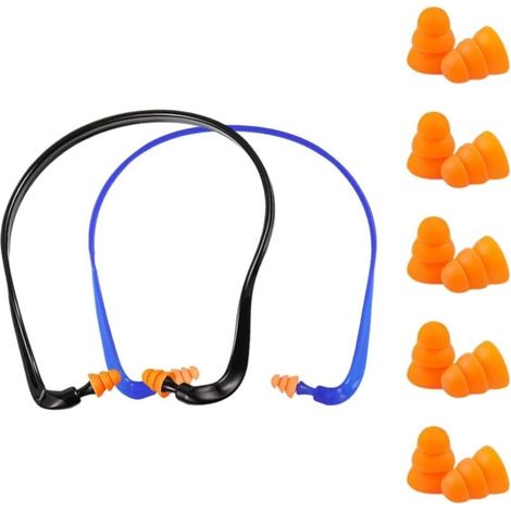 2er-Pack Over-Ear-Gehörschutz mit 5 Paar Ersatz-Ohrstöpseln, 14 x 14 x 1,4 cm Over-Ear-Gehörschutz, Lärmreduzierender Gehörschutz (SNR 25 dB), druckfrei (1/4)