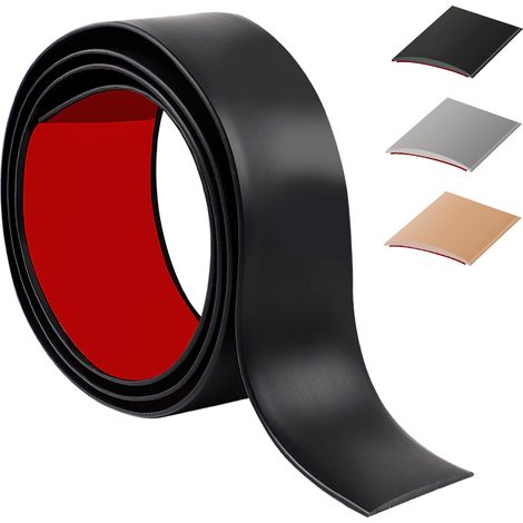 100cm Barre De Seuil Adhesive,Flexible Seuil De Porte Adhesif PVC,Barres De Transition De Seuil Pour La Cuisine/Salon,Profil De Transition Pour Joindre Les Joints De Sol/Carrelage/Laminé(5cm,Noir) (1/5)