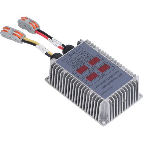 Régulateur de charge solaire MPPT 10-30V ajustable avec écran, pour batteries LiFePO4 photovoltaïques (modèle EL-MD), chargeur abaisseur 300W, notice papier en anglais fournie sur demande. (1/5)