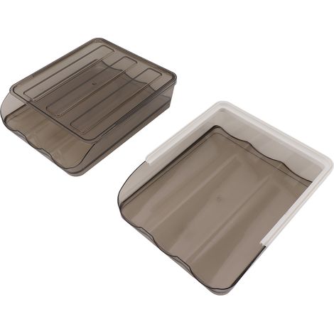 Boîte de rangement œufs multifonction transparente empilable grande capacité type tiroir organisateur œufs frigo 2 étages PET (1/5)