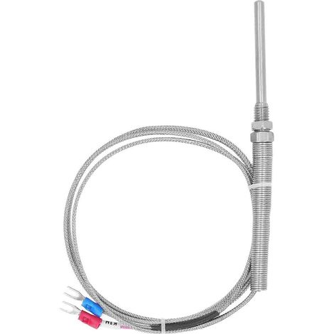 Thermoelement Typ K, Temperatursensor aus Edelstahl 304, 5x50mm M8 Sonde, Thermoelement mit Isolierung