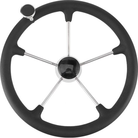 Jante de volant marine 5 branches 15-1/2 pouces avec poignée en mousse noire pour bateau (1/5)