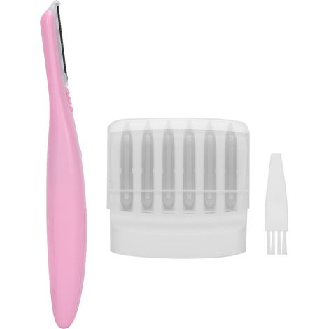 Sourcils Épilateur Électrique Portable avec Lames en Acier Inoxydable, Kit de Rasage Visage Femme, Outil de Maquillage Rose, Accessoire Beauté (1/5)