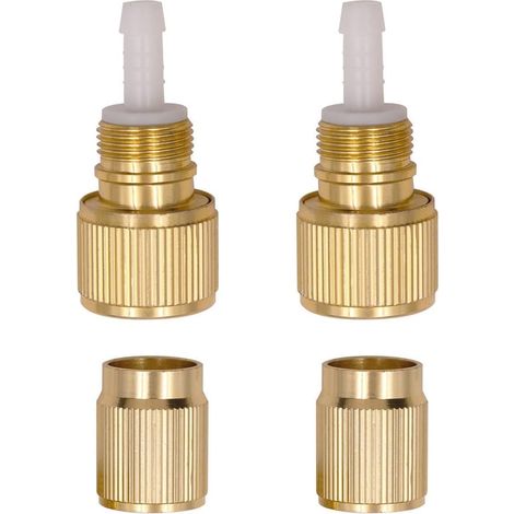 Set mit 2 Schnellanschluss-Wasserhahnverschraubungen, Messing-Gartenschlauchverbinder, dehnbares Gartenschlauch-Reparaturset