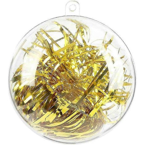 Lot de 20 boules de Noël transparentes de 8 cm, à remplir, idéales pour décorer le sapin, Pâques, un anniversaire, un mariage ou servir de boule de bain. (1/5)