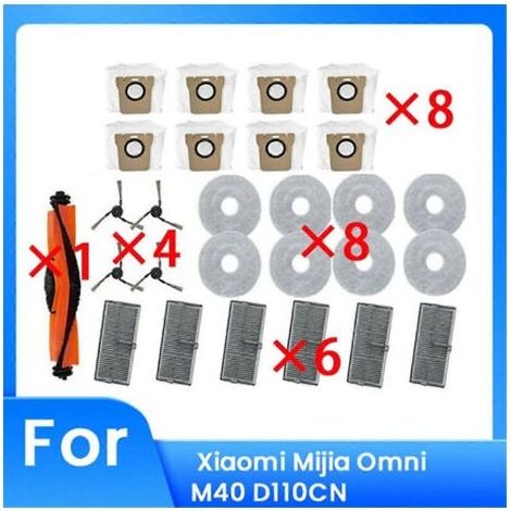 Convient pour Xiaomi Mi Family M40 : Accessoires pour robot de coupe, brosse, filtre et lingette Fi (1/5)