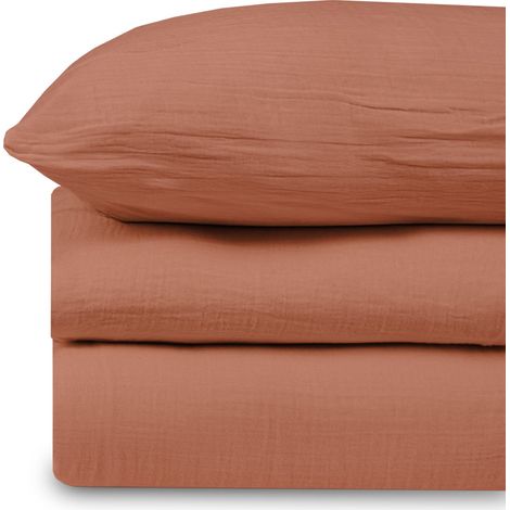 Ensemble PARURE DE LIT LOUISE 160x200 cm - teracotta - Terracotta (1/5)