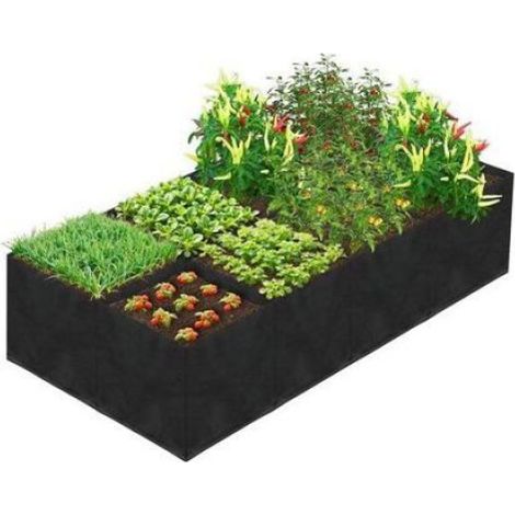 Jardinière surélevée en tissu non tissé - Respirant et épais Avec poignées - Fleurs légumes fruits - 180x90x30cm