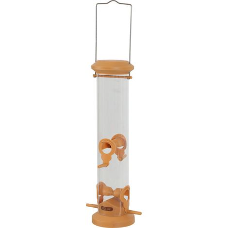 Mangeoire silo à graines, orange, hauteur 44 cm pour oiseaux - animallparadise (1/2)