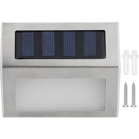 Luces solares para escalones, luces para escaleras exteriores, apliques LED impermeables para escaleras, decoración de patios y jardines. (1/5)