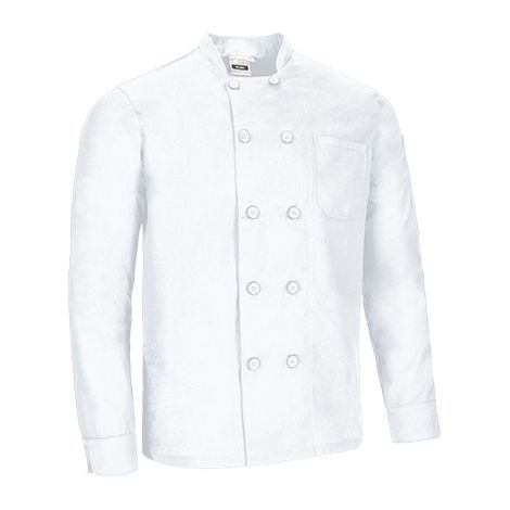 Chaqueta para chef de manga larga y cuello tipo mao ROAST L Blanco