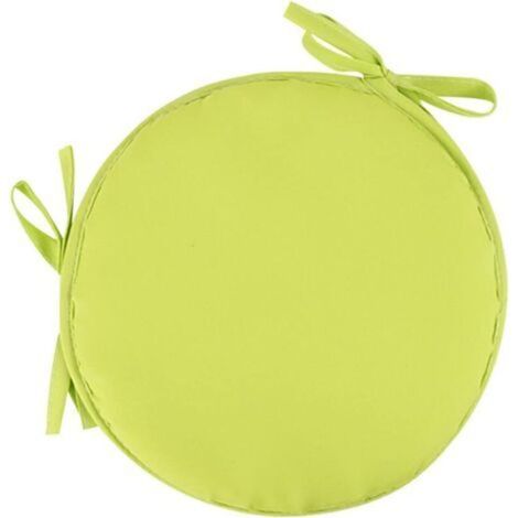 Coussin De Chaise Rond - 1 Pièce - 30 Cm De Diamètre - Extérieur Terrasse Jardin Salle À Manger - Jaune Clair (1/5)