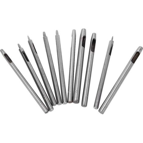 QAZQA 10 pcs En Cuir Ceinture Poinçons Ceinture Trou Perforateur Diy 0.5-5mm En Cuir Rond Creux Forage Outils De Poinçonnage Ceinture Poinçons Pour Ceintures En Cuir Bandes De Montre Chaussures De Sel (1/4)