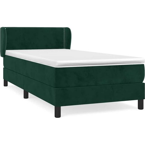 Maison Exclusive - Giroletto a Molle con Materasso Verde Scuro 80x200 cm Velluto (1/5)