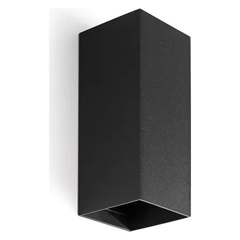 LUNE quadratische glatte schwarze Wandleuchte 40547