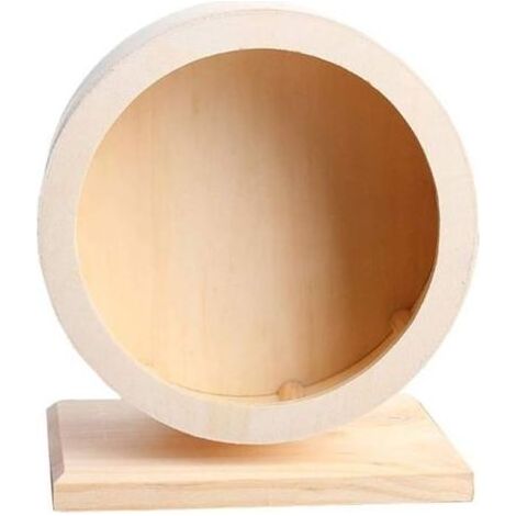 Roue d'exercice pour petits animaux de compagnie, jouet en bois pour hamster, roue tournante silencieuse (1/5)