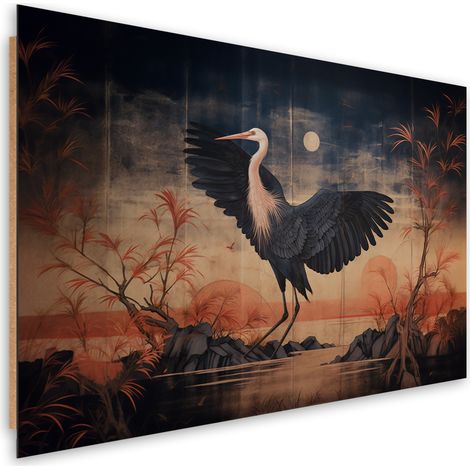 Deco panel picture, Crane Nature Oriental - 120x80 (1/5)