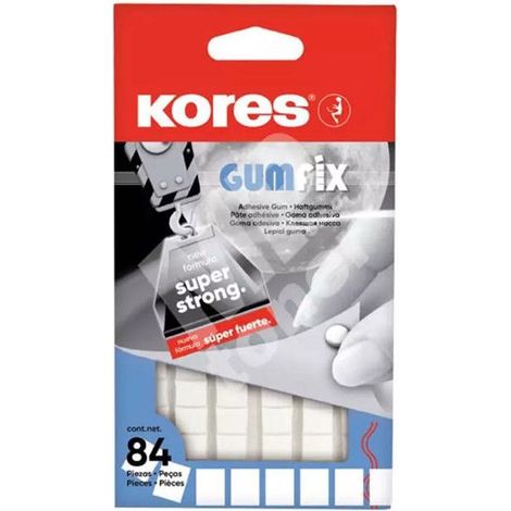 Pâte adhésive - KORES - GUMFIX - 9x9 mm - 84 pièces - Adhérence remarquable