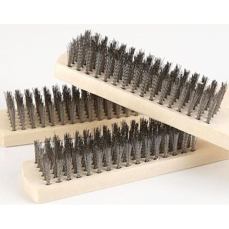 Jeu de Brosses Métalliques 6 pièces Brosse Métallique avec Manche en Bois Brosses Métalliques pour Enlever Rouille Brosse à fil Manuel Longue Brosse Métallique avec Poils pour Soudure Contre Scorie (1/4)