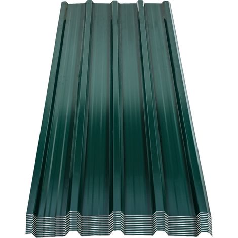 Wolketon 12er TrapezblEBh Dachplatten 0,25 mm, 129 x 46 cm, Grün, verzinkter Stahl, ca. 7 m² (1/5)